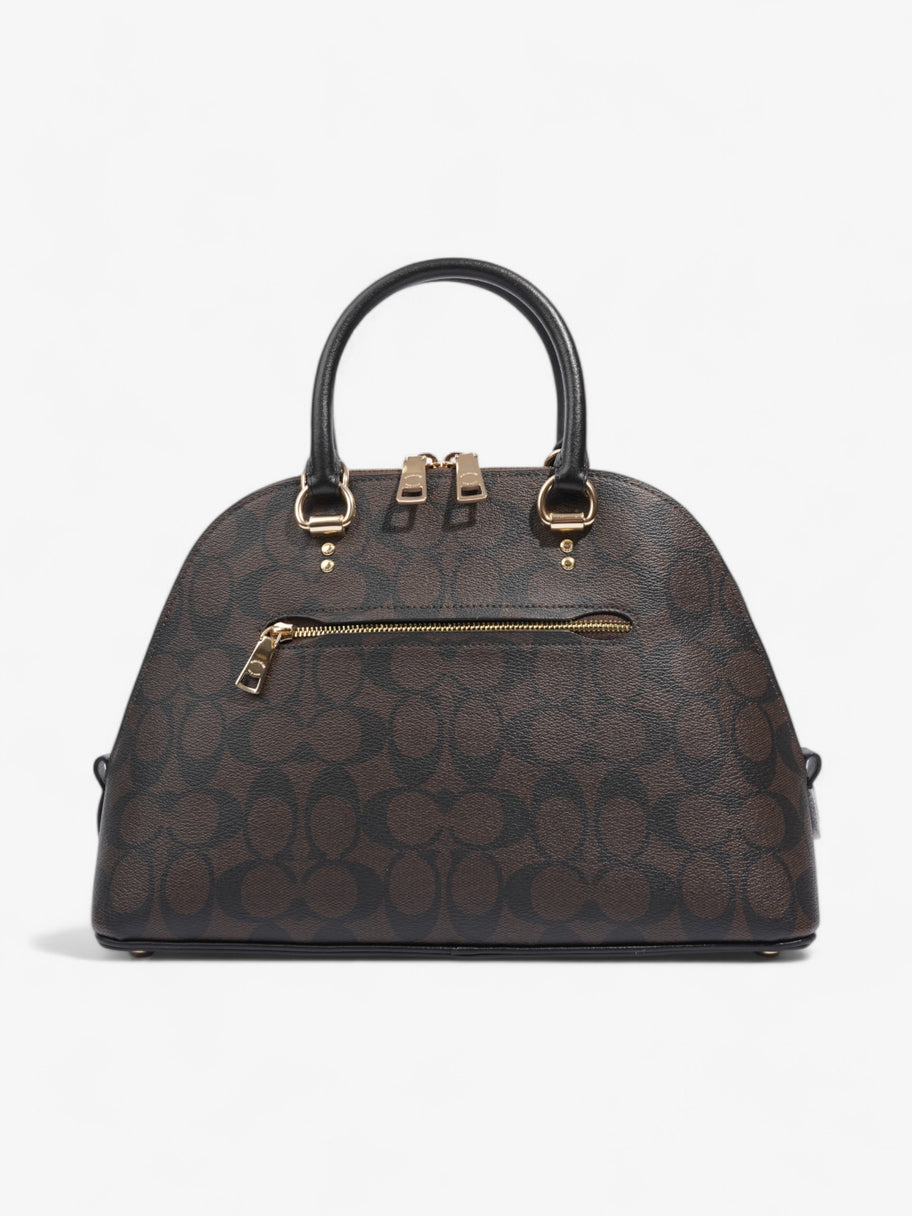 Coach Katy Dome Satchel Brown / Black Canvas Image 4