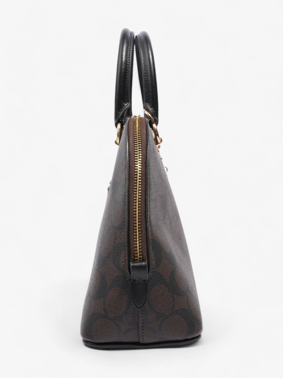 Coach Katy Dome Satchel Brown / Black Canvas Image 5