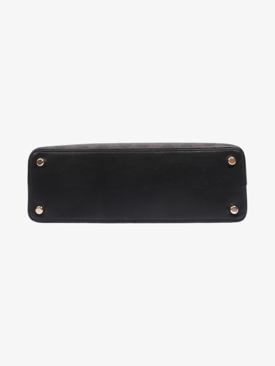 Coach Katy Dome Satchel Brown / Black Canvas Image 6