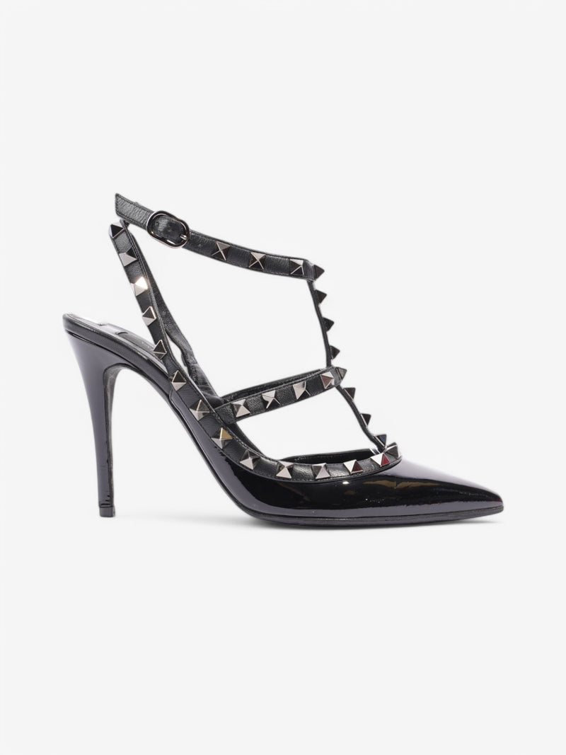  Valentino Rockstud Heels 90 Black Patent Leather EU 37 UK 4
