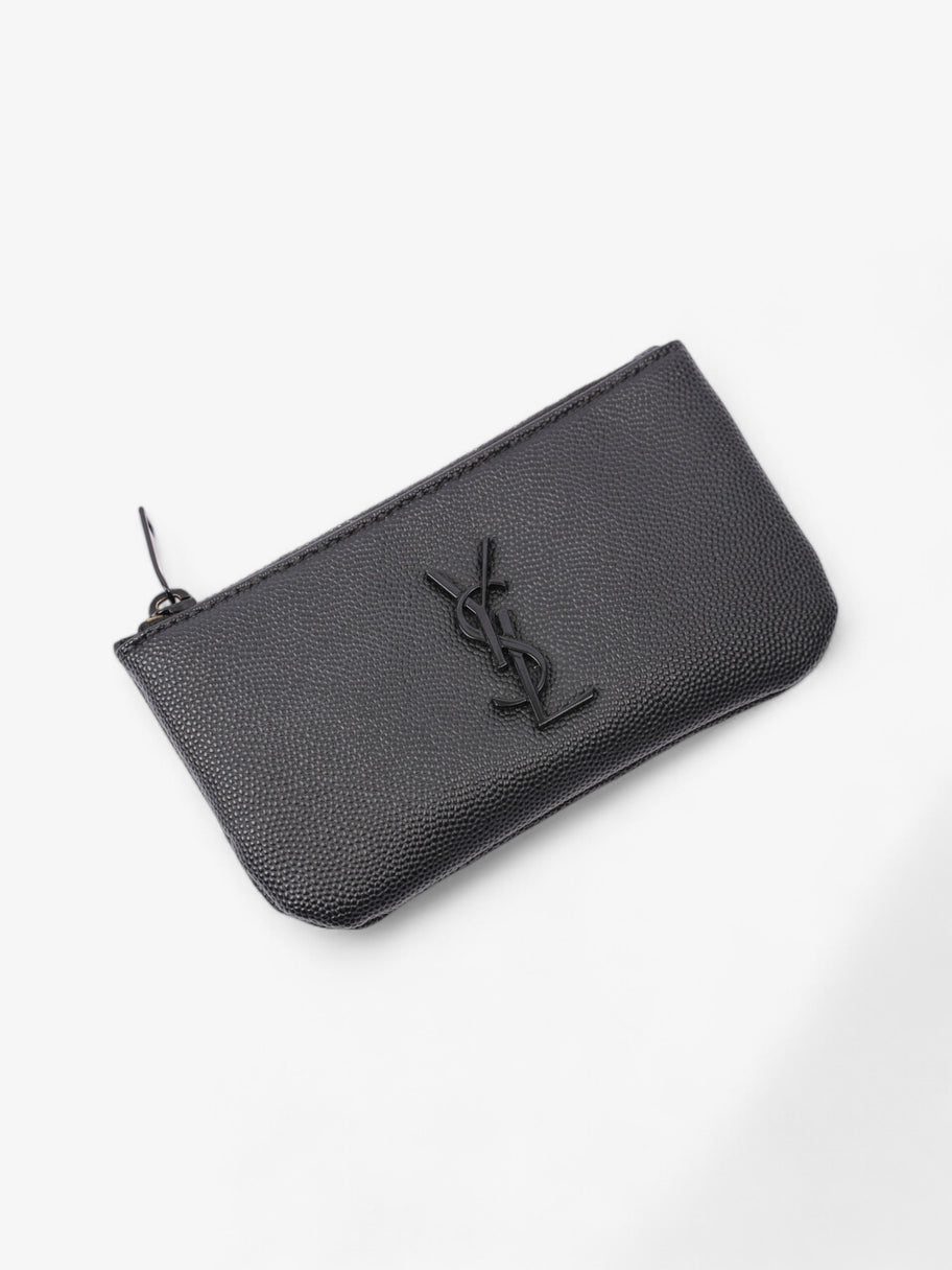 Saint Laurent Monogram Key Pouch Black Grained Leather Image 3
