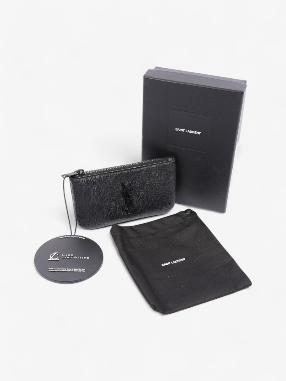 Saint Laurent Monogram Key Pouch Black Grained Leather Image 5