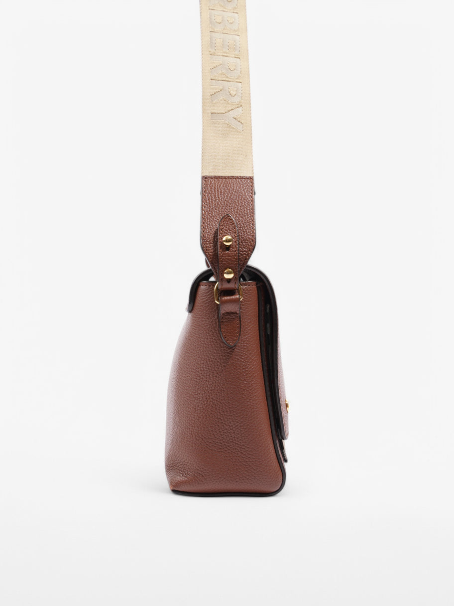 Burberry Note Bag Brown / Beige Checkered Leather Image 5