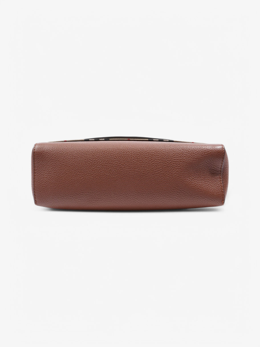 Burberry Note Bag Brown / Beige Checkered Leather Image 6