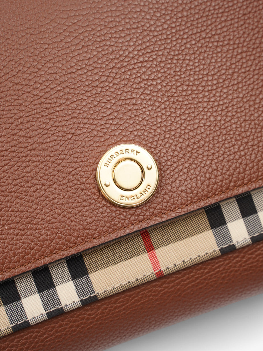 Burberry Note Bag Brown / Beige Checkered Leather Image 7