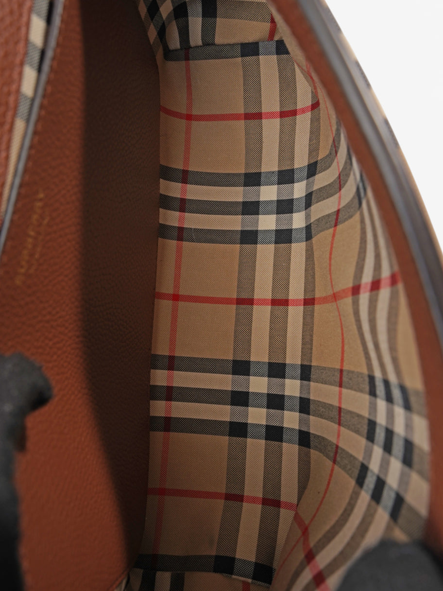 Burberry Note Bag Brown / Beige Checkered Leather Image 9