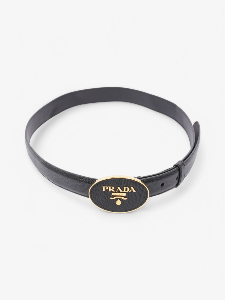Prada Logo Belt Black Leather Image 2