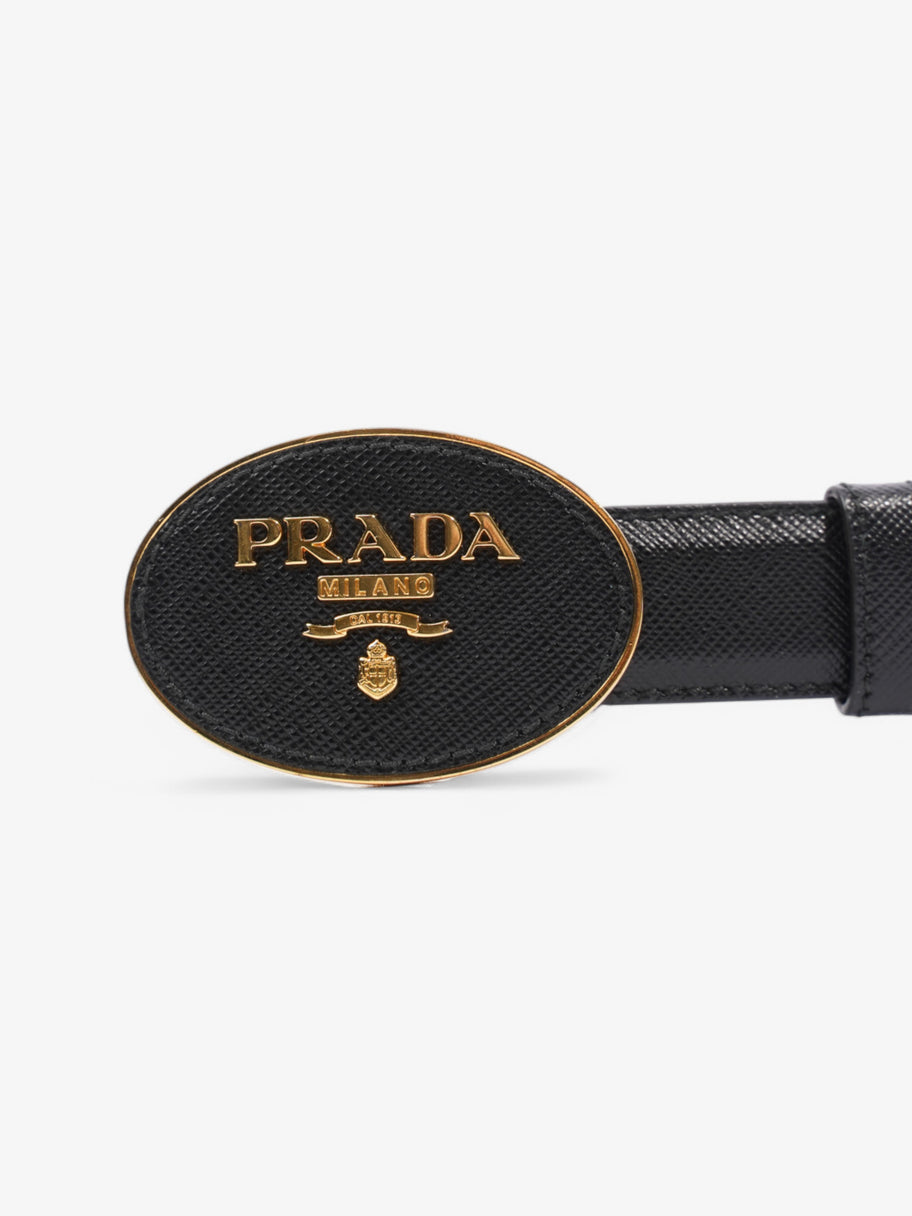 Prada Logo Belt Black Leather Image 3