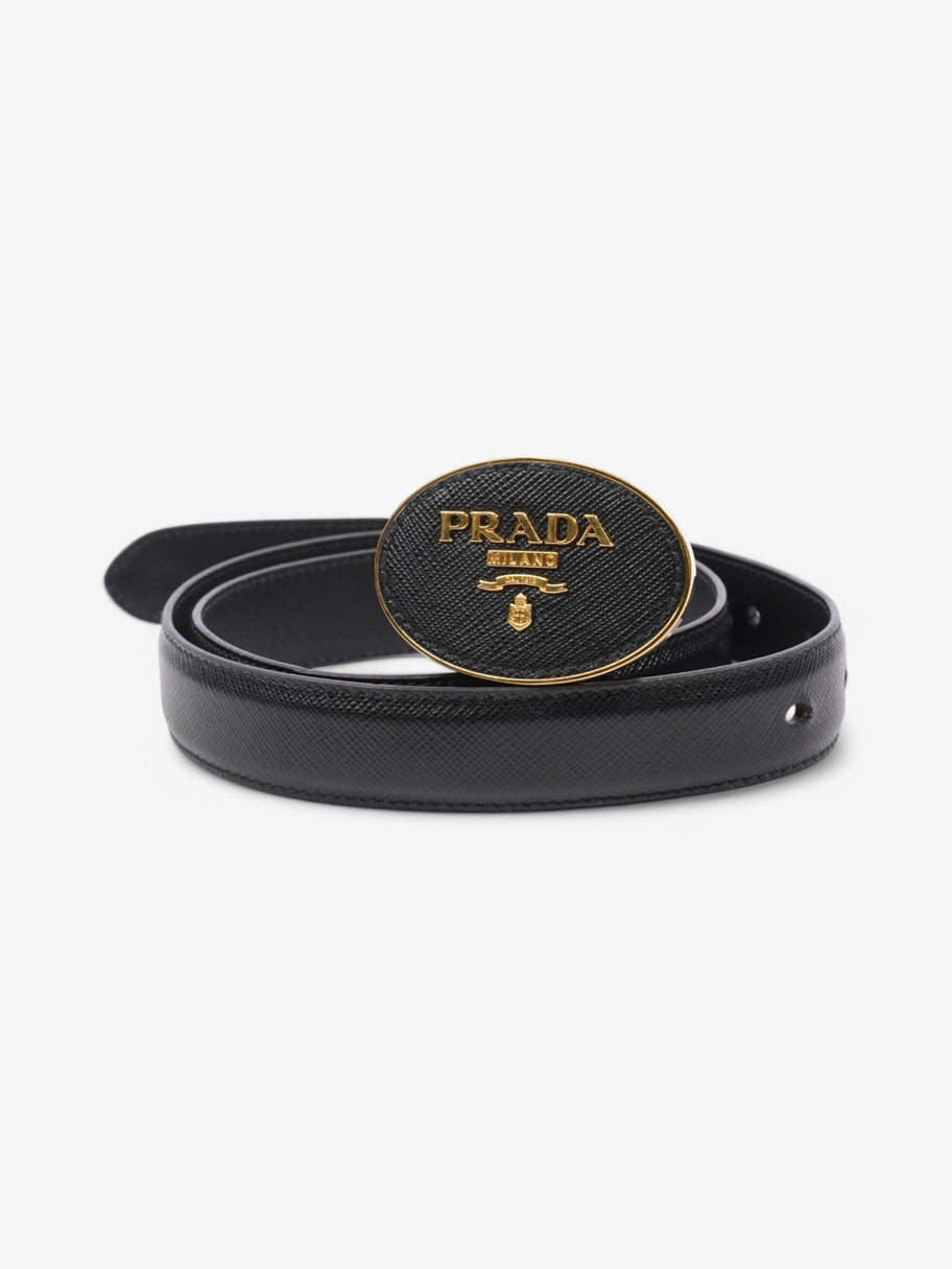 Prada Logo Belt Black Leather Image 5