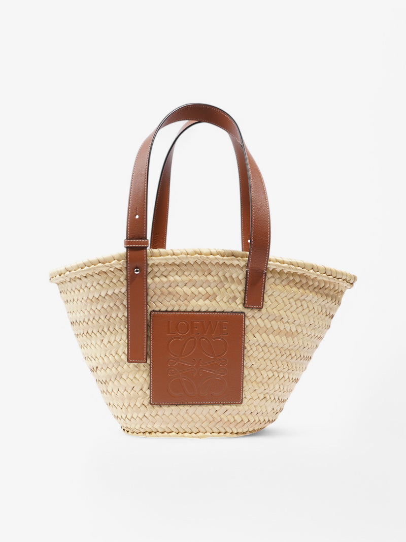  Loewe Basket Bag Natural / Brown Palm Leaves Medium