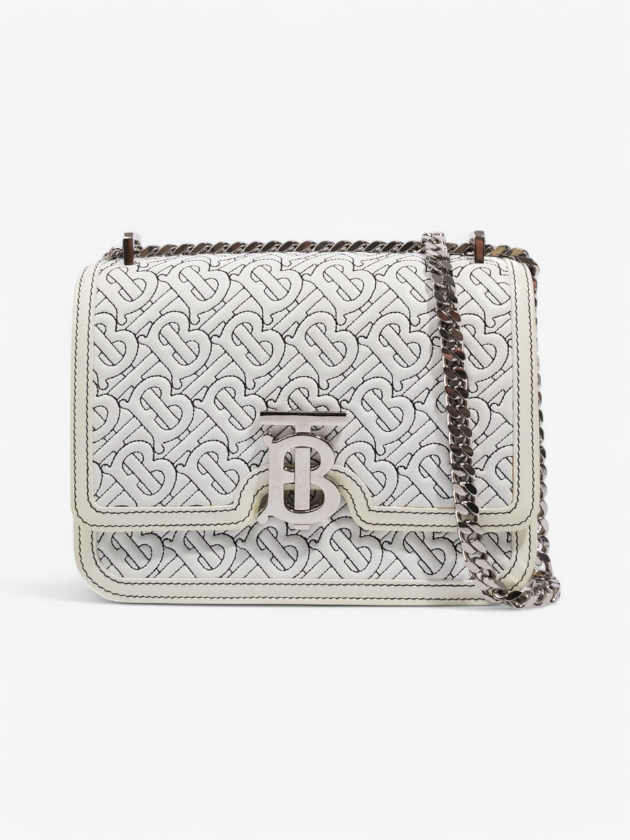 Burberry TB Chain Bag Optic White / Black Lambskin Leather Small Image 1
