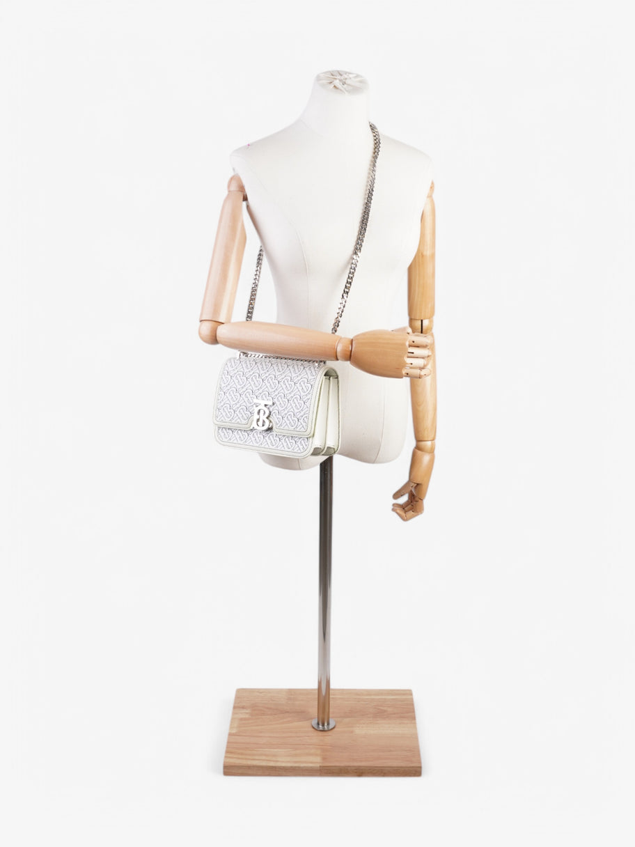 Burberry TB Chain Bag Optic White / Black Lambskin Leather Small Image 2