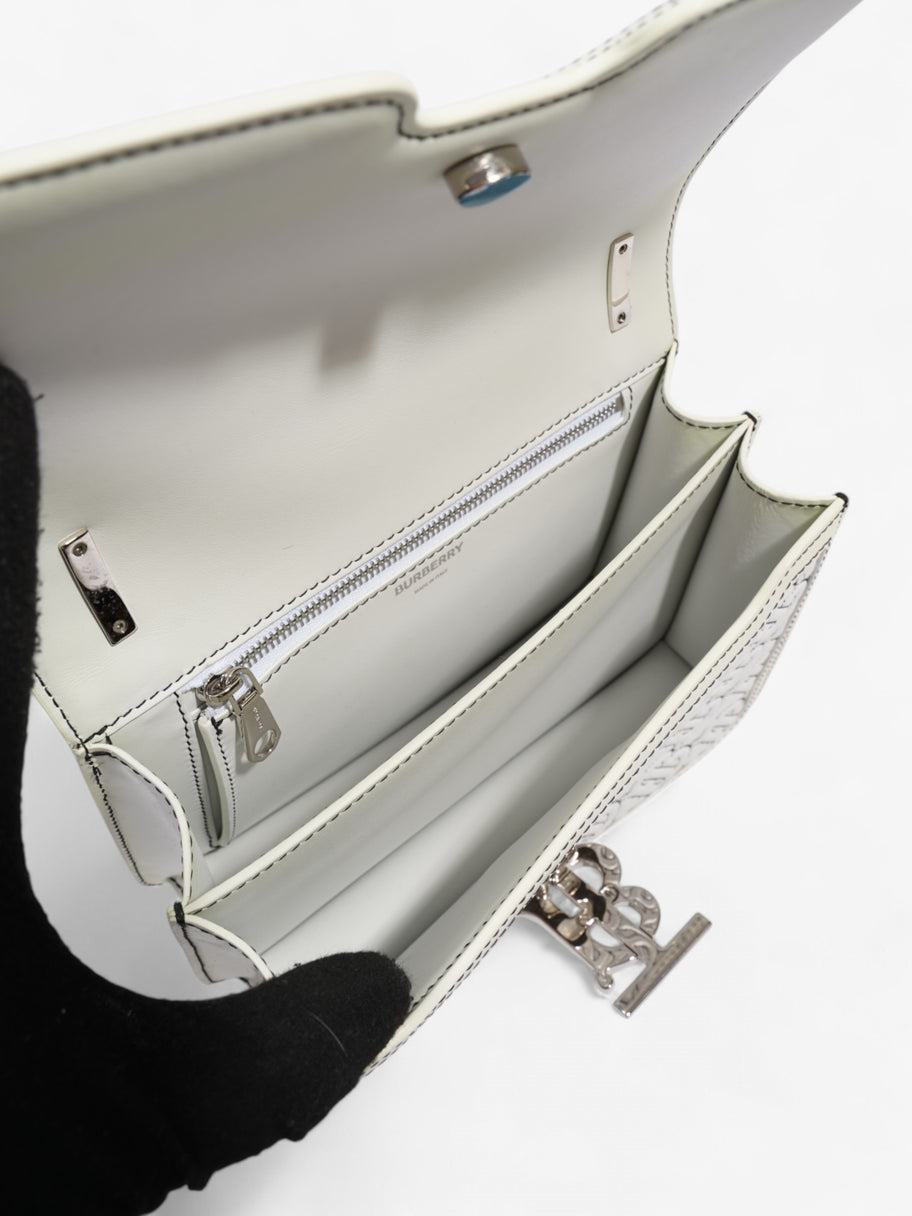 Burberry TB Chain Bag Optic White / Black Lambskin Leather Small Image 8