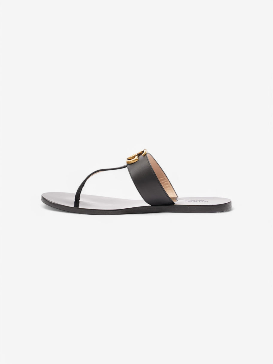 Gucci GG Thong Sandals Black Leather EU 37 UK 4 Image 3