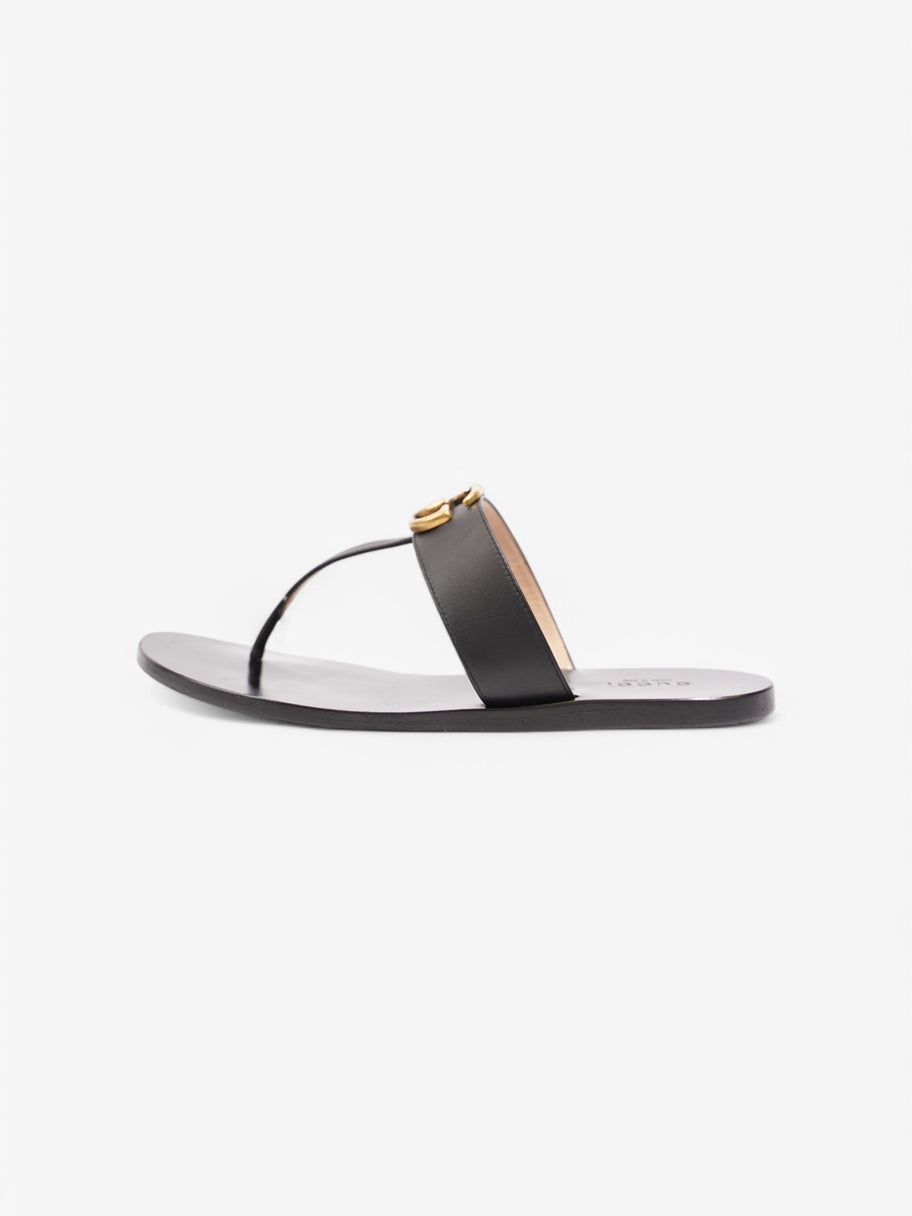 Gucci GG Thong Sandals Black Leather EU 37 UK 4 Image 5