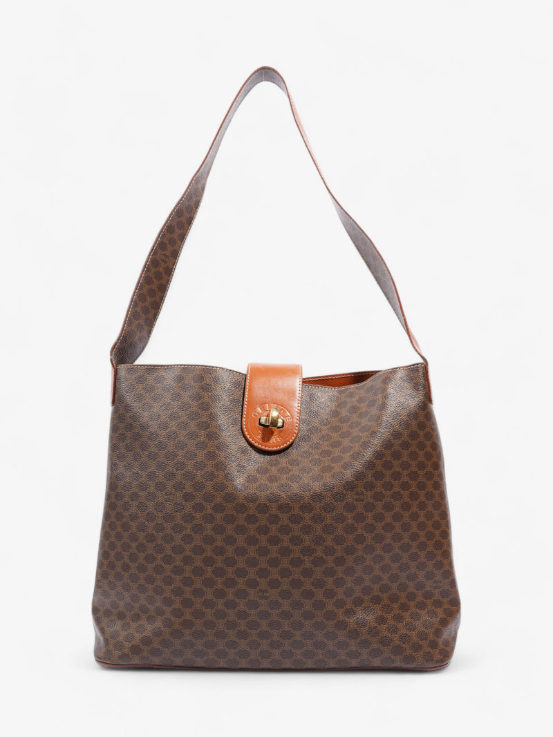  Celine Macadam Triomphe Tote Brown Canvas