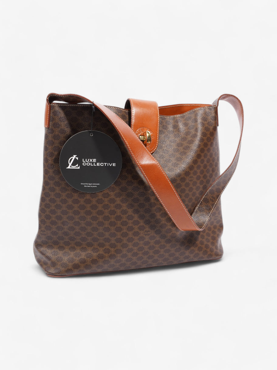 Celine Macadam Triomphe Tote Brown Canvas Image 9