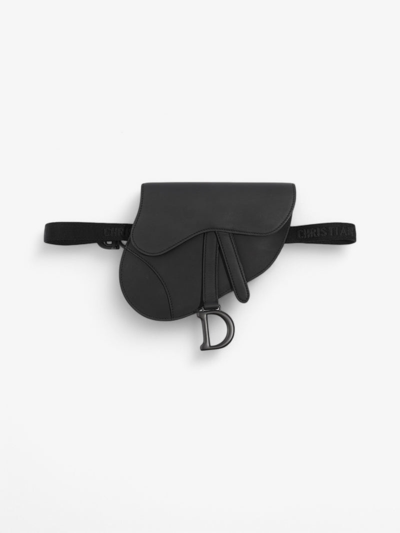  Christian Dior Saddle Belt Bag Black Leather