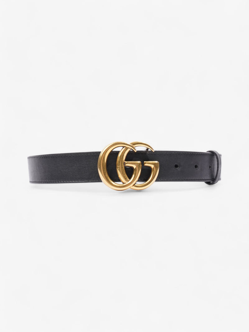  Gucci GG Marmont Belt Black / Gold Leather 80cm / 32
