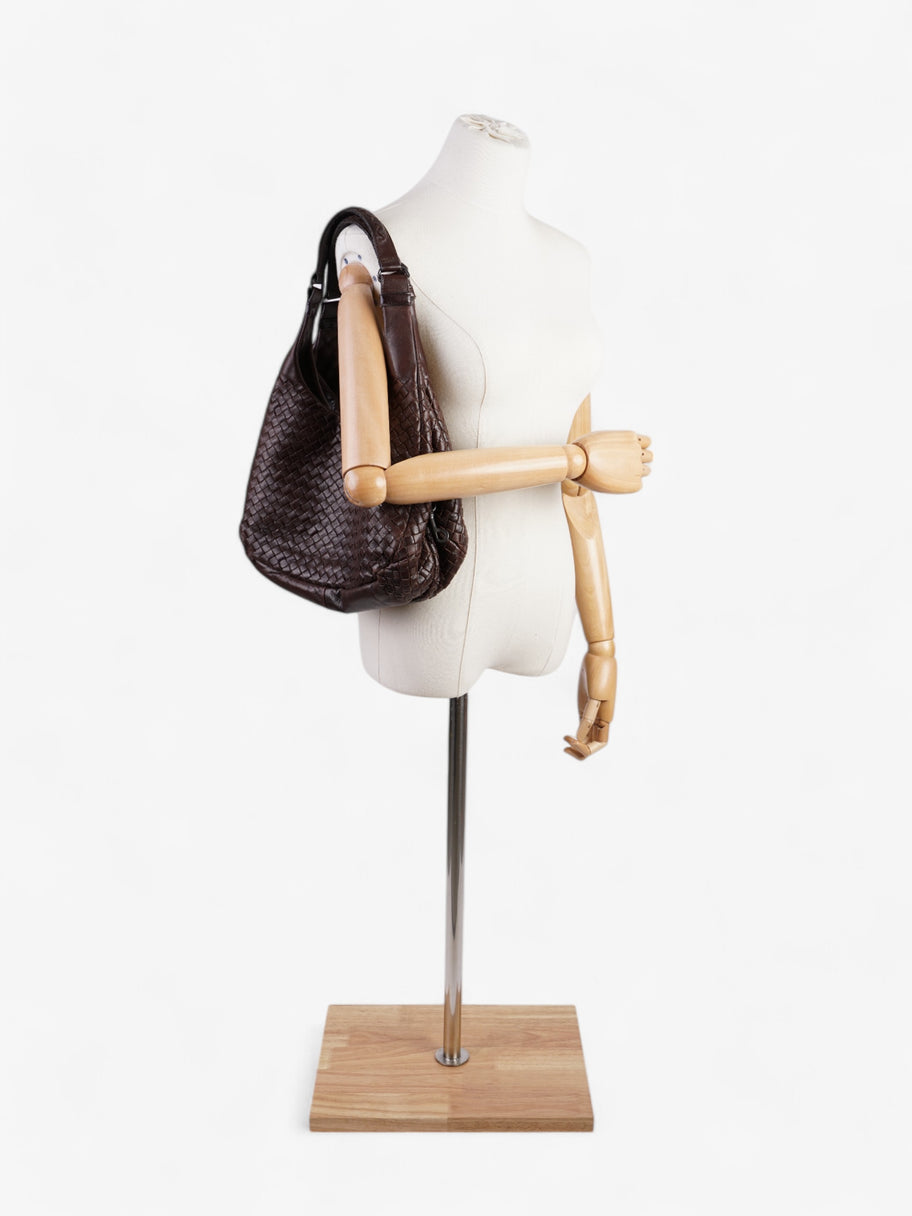 Bottega Veneta Campana Bag Dark Brown Intrecciato Leather Image 2